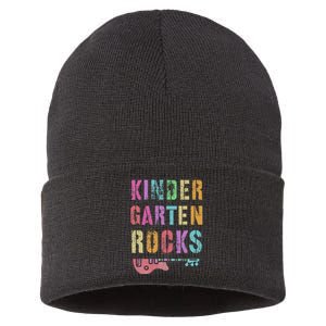 Kindergarten Rocks Teacher Crew Rock Star Kinder Team Sustainable Knit Beanie