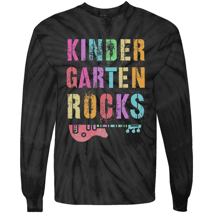 Kindergarten Rocks Teacher Crew Rock Star Kinder Team Tie-Dye Long Sleeve Shirt