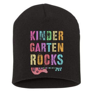 Kindergarten Rocks Teacher Crew Rock Star Kinder Team Short Acrylic Beanie