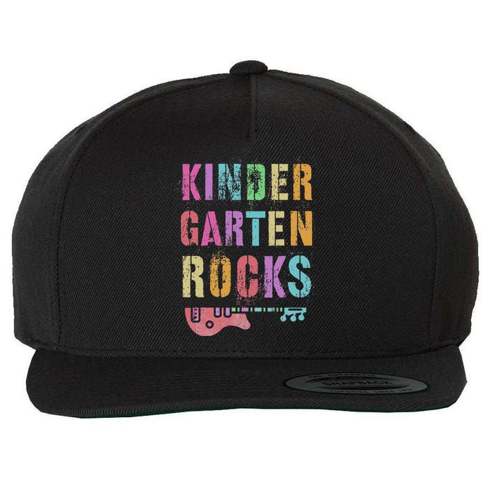 Kindergarten Rocks Teacher Crew Rock Star Kinder Team Wool Snapback Cap