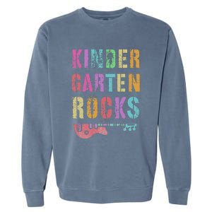 Kindergarten Rocks Teacher Crew Rock Star Kinder Team Garment-Dyed Sweatshirt