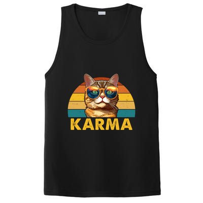Karma Retro Vintage Sunset Cat PosiCharge Competitor Tank