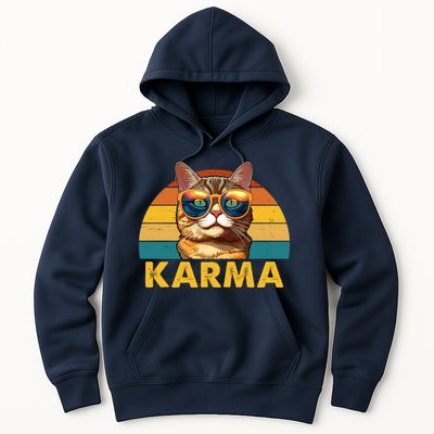 Karma Retro Vintage Sunset Cat Hoodie