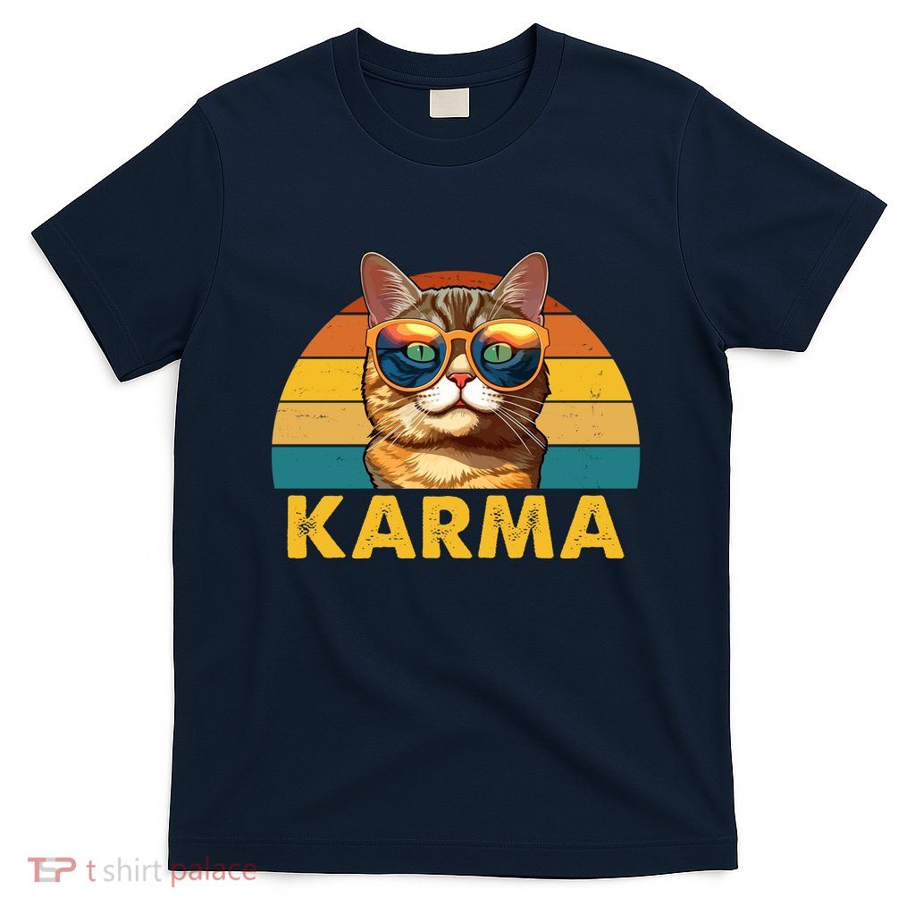 Karma Retro Vintage Sunset Cat T-Shirt