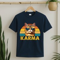 Karma Retro Vintage Sunset Cat T-Shirt