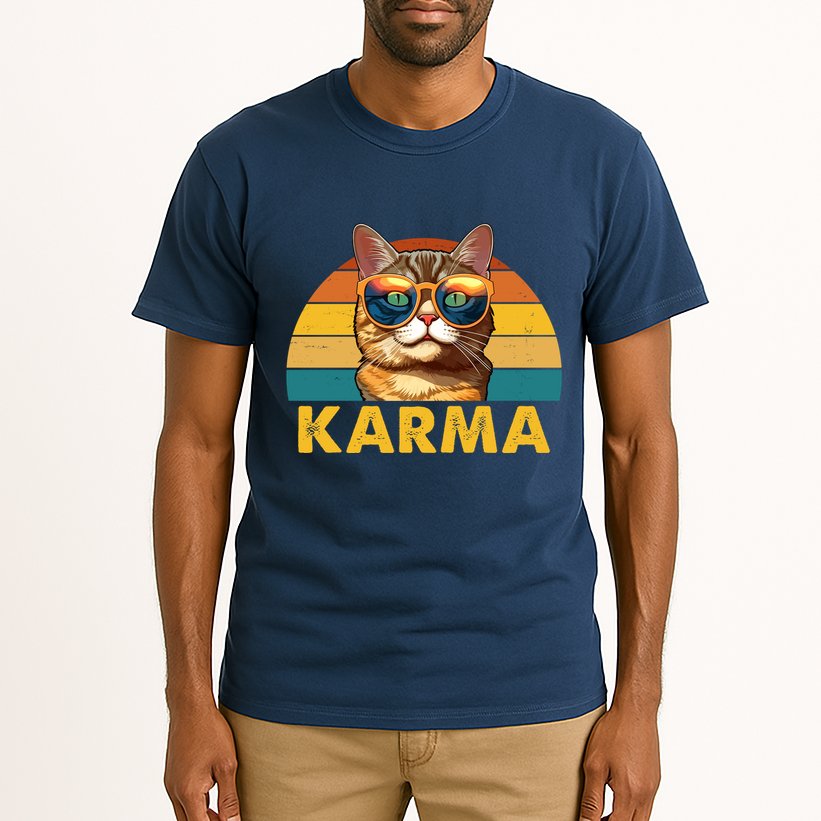 Karma Retro Vintage Sunset Cat Tall T-Shirt
