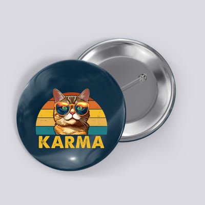 Karma Retro Vintage Sunset Cat Button