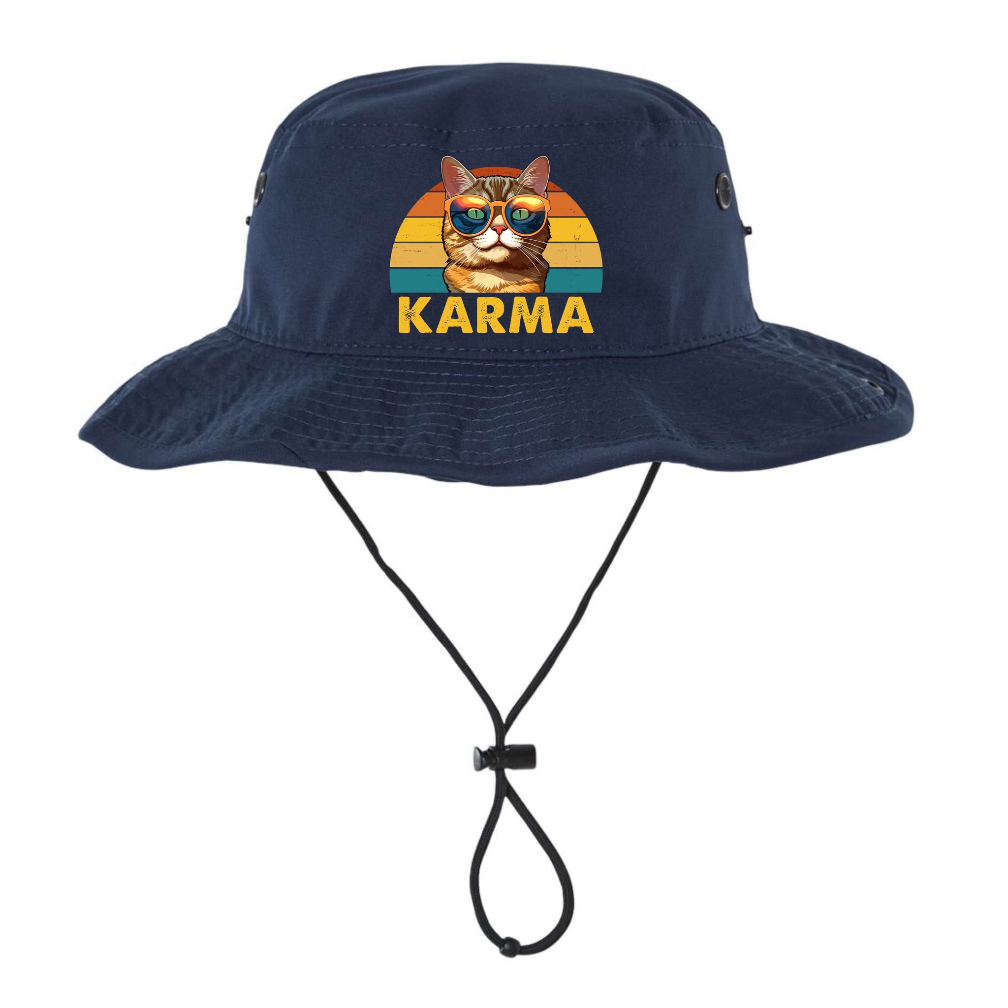Karma Retro Vintage Sunset Cat Bucket Hat