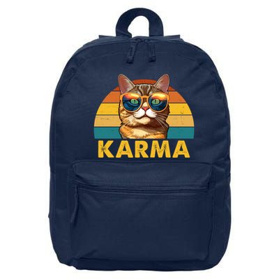 Karma Retro Vintage Sunset Cat 16 in Basic Backpack