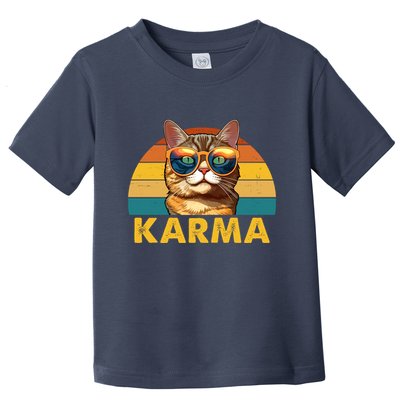 Karma Retro Vintage Sunset Cat Toddler T-Shirt