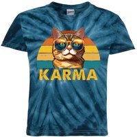 Karma Retro Vintage Sunset Cat Kids Tie-Dye T-Shirt