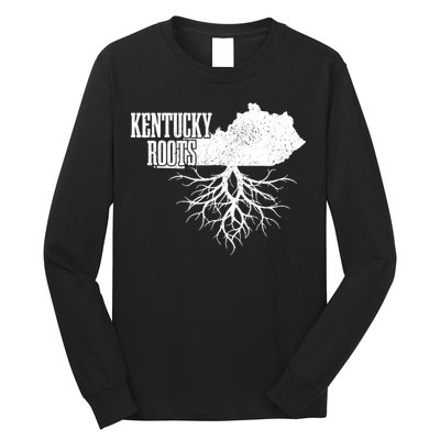 Kentucky Roots Vintage Usa Patriotic Pride State Map Gift Long Sleeve Shirt
