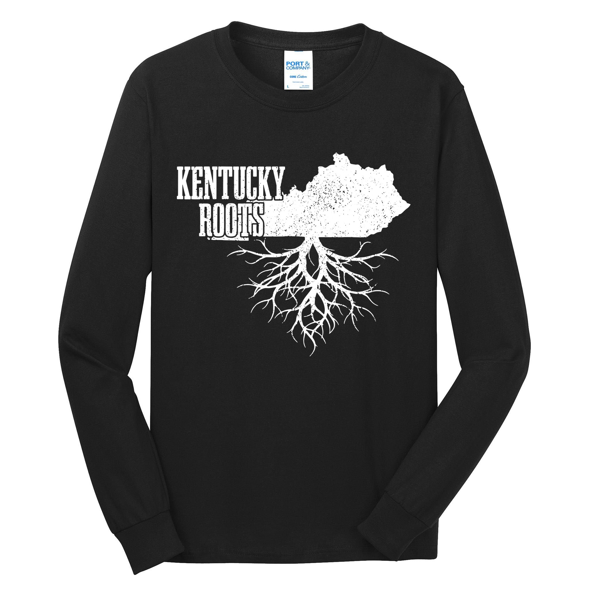 Kentucky Roots Vintage Usa Patriotic Pride State Map Gift Tall Long Sleeve T-Shirt
