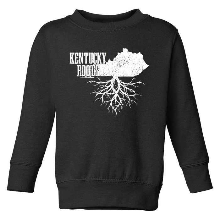 Kentucky Roots Vintage Usa Patriotic Pride State Map Gift Toddler Sweatshirt