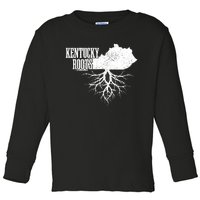 Kentucky Roots Vintage Usa Patriotic Pride State Map Gift Toddler Long Sleeve Shirt