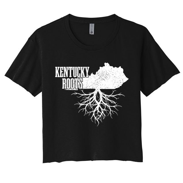 Kentucky Roots Vintage Usa Patriotic Pride State Map Gift Crop Top