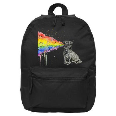 Kitten Rainbow Vomit Funny Rainbow Cat 16 in Basic Backpack