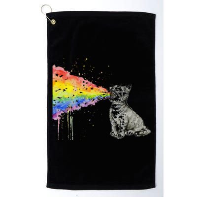 Kitten Rainbow Vomit Funny Rainbow Cat Platinum Collection Golf Towel