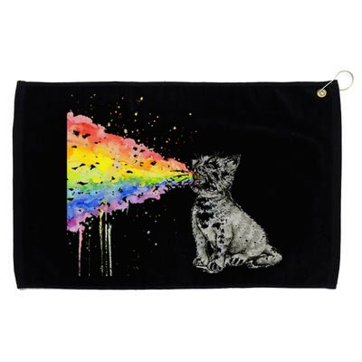 Kitten Rainbow Vomit Funny Rainbow Cat Grommeted Golf Towel