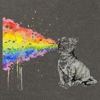 Kitten Rainbow Vomit Funny Rainbow Cat Cotton Canvas Backpack