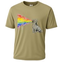 Kitten Rainbow Vomit Funny Rainbow Cat Cooling Performance Crew T-Shirt