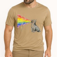 Kitten Rainbow Vomit Funny Rainbow Cat Cooling Performance Crew T-Shirt
