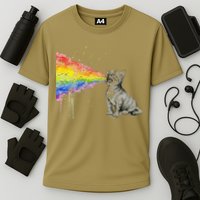 Kitten Rainbow Vomit Funny Rainbow Cat Cooling Performance Crew T-Shirt