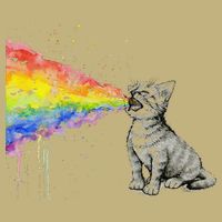 Kitten Rainbow Vomit Funny Rainbow Cat Cooling Performance Crew T-Shirt