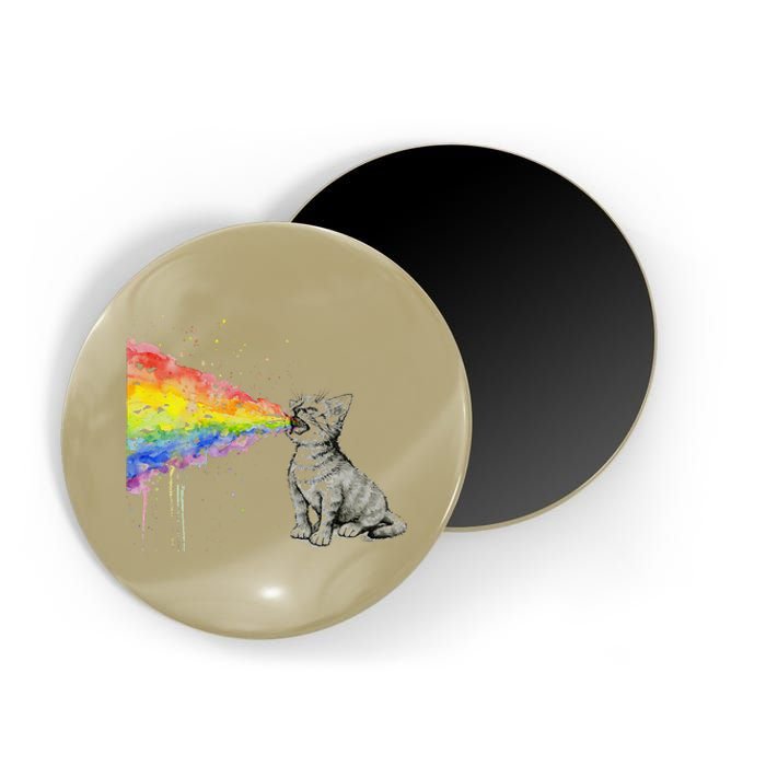 Kitten Rainbow Vomit Funny Rainbow Cat Magnet