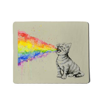 Kitten Rainbow Vomit Funny Rainbow Cat Mousepad