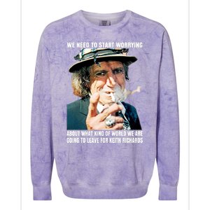 Keith Richards We Need To Start Worrying Colorblast Crewneck Sweatshirt