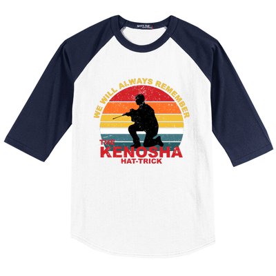 Kyle Rittenhouse We Will Always Remember The Kenosha Hat Trick Baseball Sleeve Shirt