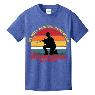 Kyle Rittenhouse We Will Always Remember The Kenosha Hat Trick Kids T-Shirt