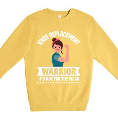 Knee Replacement Warrior Knee Surgery Recovery Get Well Gift Premium Crewneck Sweatshirt