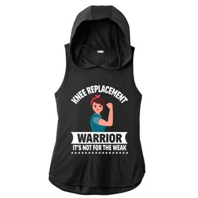 Knee Replacement Warrior Knee Surgery Recovery Get Well Gift Ladies PosiCharge Tri-Blend Wicking Draft Hoodie Tank