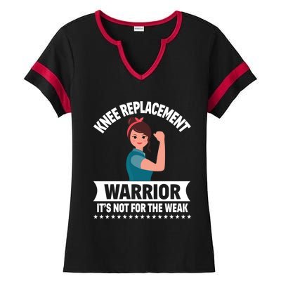 Knee Replacement Warrior Knee Surgery Recovery Get Well Gift Ladies Halftime Notch Neck Tee