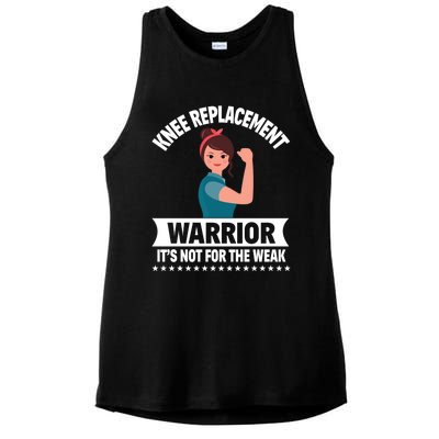 Knee Replacement Warrior Knee Surgery Recovery Get Well Gift Ladies PosiCharge Tri-Blend Wicking Tank