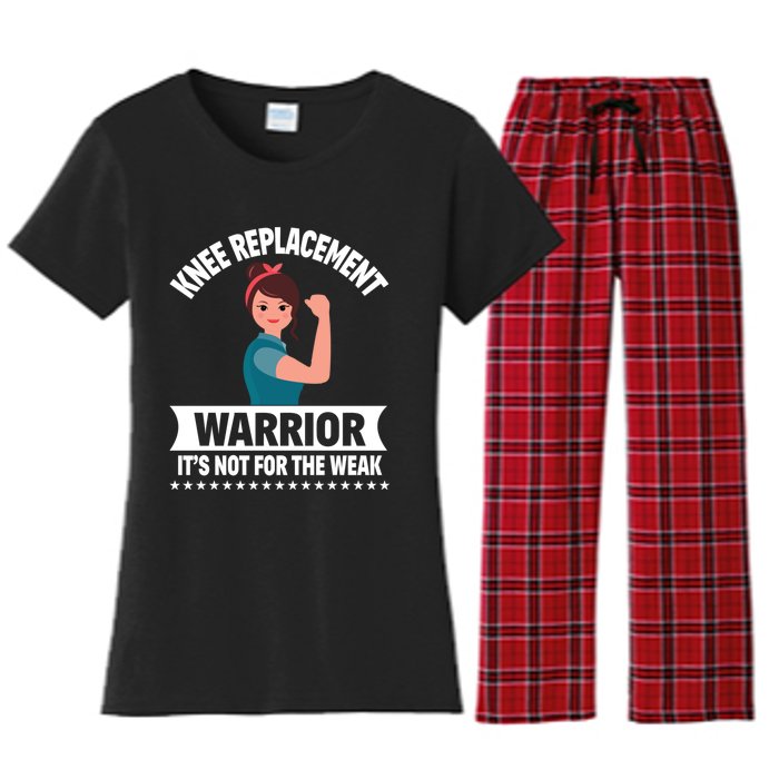 Knee Replacement Warrior Knee Surgery Recovery Get Well Gift Women's Flannel Pajama Set