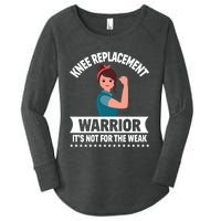 Knee Replacement Warrior Knee Surgery Recovery Get Well Gift Women's Perfect Tri Tunic Long Sleeve Shirt