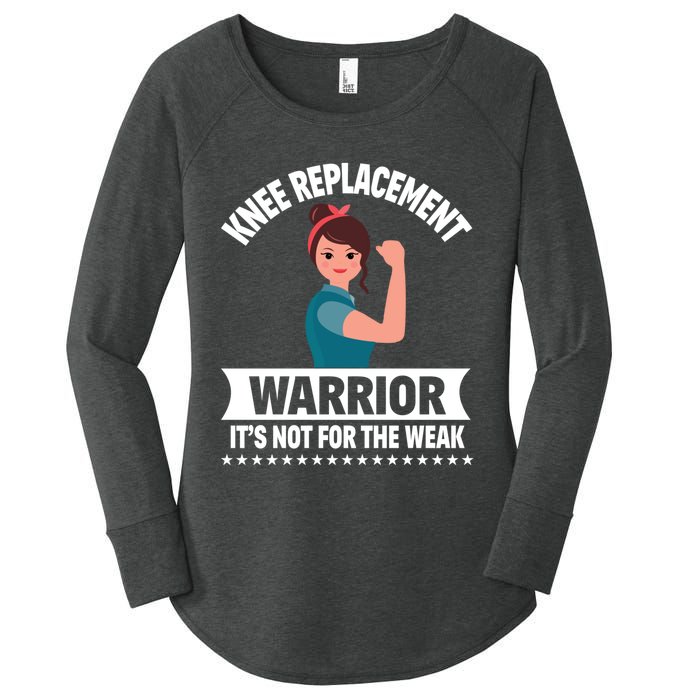 Knee Replacement Warrior Knee Surgery Recovery Get Well Gift Women's Perfect Tri Tunic Long Sleeve Shirt