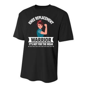 Knee Replacement Warrior Knee Surgery Recovery Get Well Gift Youth Performance Sprint T-Shirt