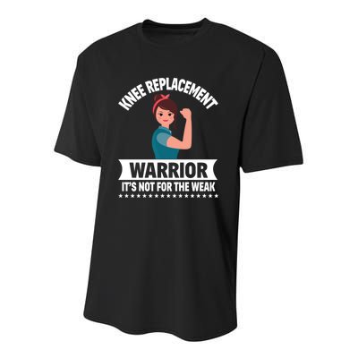 Knee Replacement Warrior Knee Surgery Recovery Get Well Gift Youth Performance Sprint T-Shirt