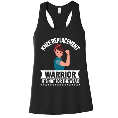 Knee Replacement Warrior Knee Surgery Recovery Get Well Gift Women's Racerback Tank