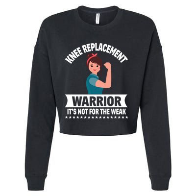 Knee Replacement Warrior Knee Surgery Recovery Get Well Gift Cropped Pullover Crew