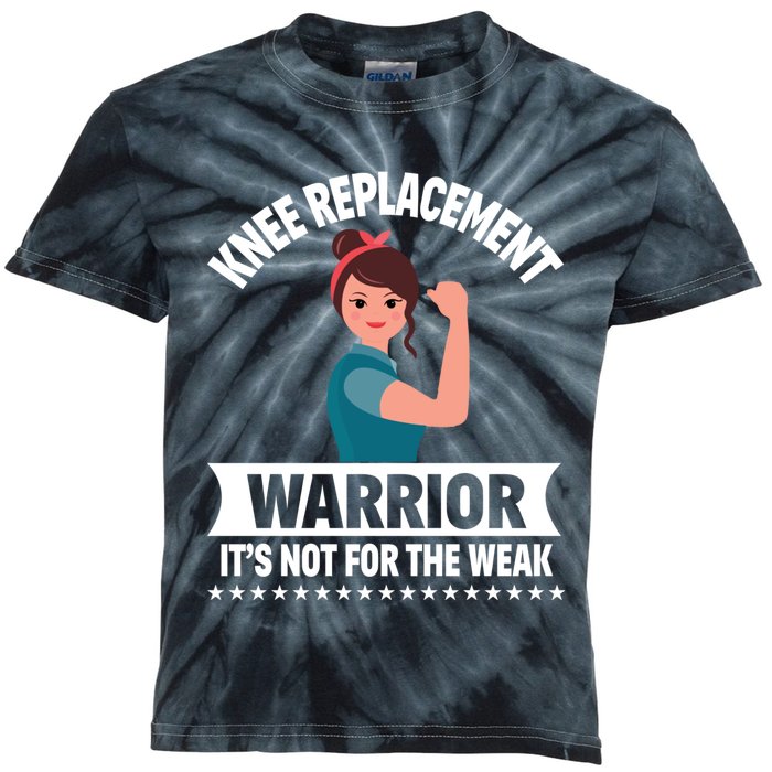 Knee Replacement Warrior Knee Surgery Recovery Get Well Gift Kids Tie-Dye T-Shirt