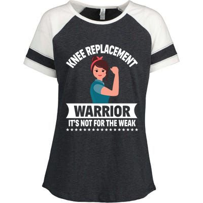 Knee Replacement Warrior Knee Surgery Recovery Get Well Gift Enza Ladies Jersey Colorblock Tee