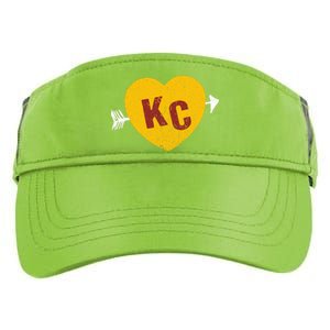 Kc Red & Yellow Heart & Arrow Kc Kansas City 2 Letter Kc Adult Drive Performance Visor