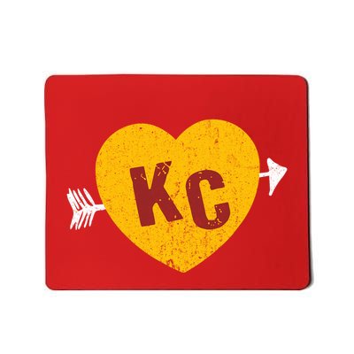 Kc Red & Yellow Heart & Arrow Kc Kansas City 2 Letter Kc Mousepad