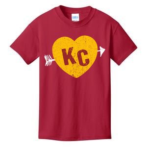 Kc Red & Yellow Heart & Arrow Kc Kansas City 2 Letter Kc Kids T-Shirt