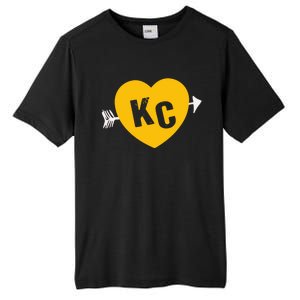 Kc Red & Yellow Heart & Arrow Kc Kansas City 2 Letter Kc Red Tall Fusion ChromaSoft Performance T-Shirt